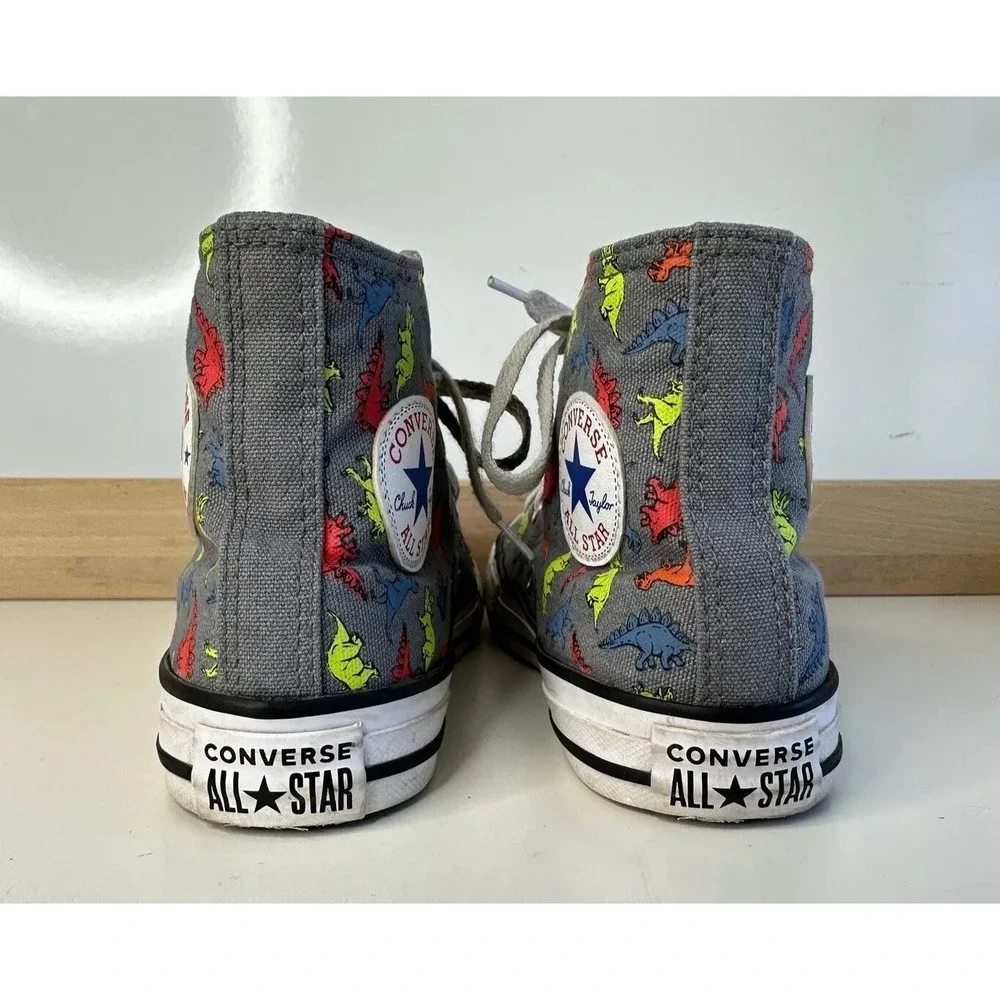 Converse Dinoverse Hi-Top Gray Dinosaur Shoes / Kid's Size 1.5